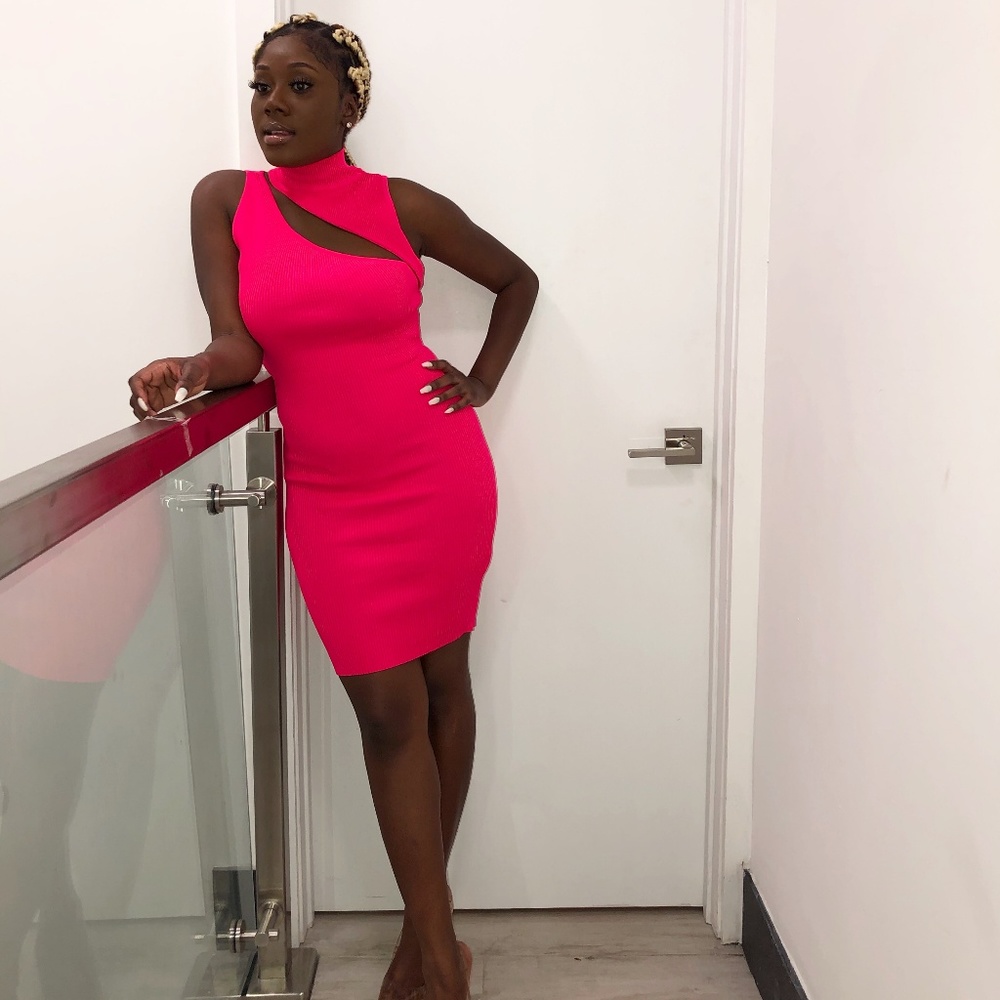Fashion Nova Neon Pink Dress - Picture 1 of 3